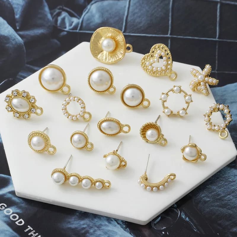 10 pièces perle boucles d'oreilles paramètres à la main rond creux amour coeur boucles d'oreilles connecteurs pour bijoux à bricoler soi-même faisant des résultats