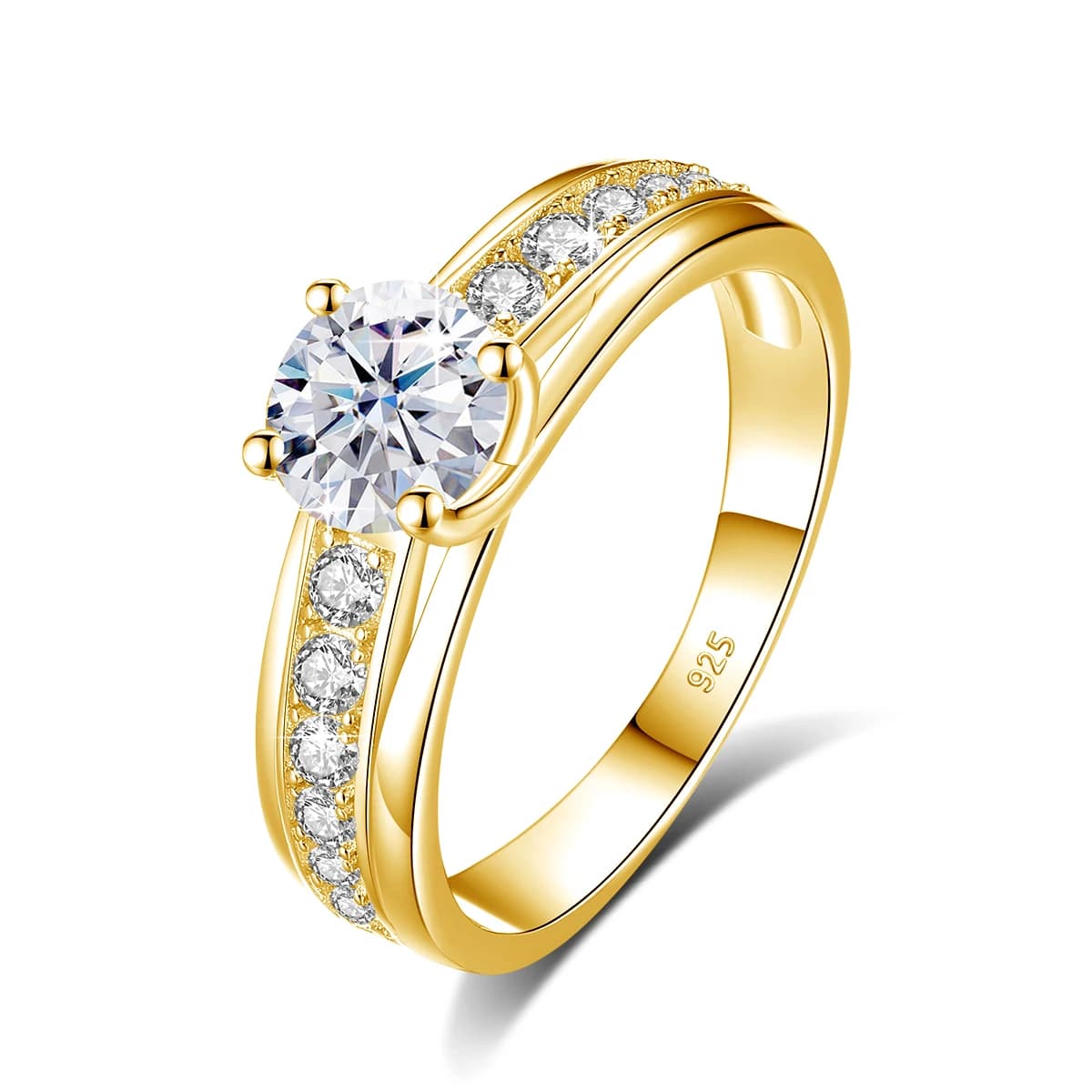 Bague de luxe en Moissanite 1 Carat pour femmes, argent massif 925 plaqué Rhodium, bijoux de mariage de luxe avec certificat, cadeau féminin tendance