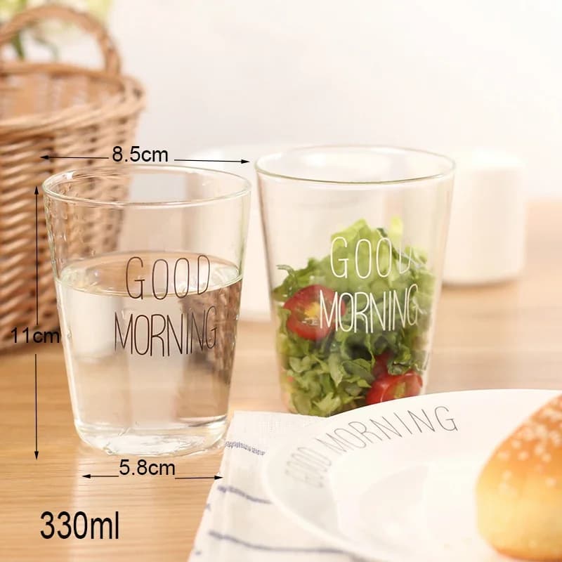 Tasse en verre résistante à la chaleur 330ml, Style bref, tasses de petit déjeuner, verres pour le lait, Smoothie, verres à boisson