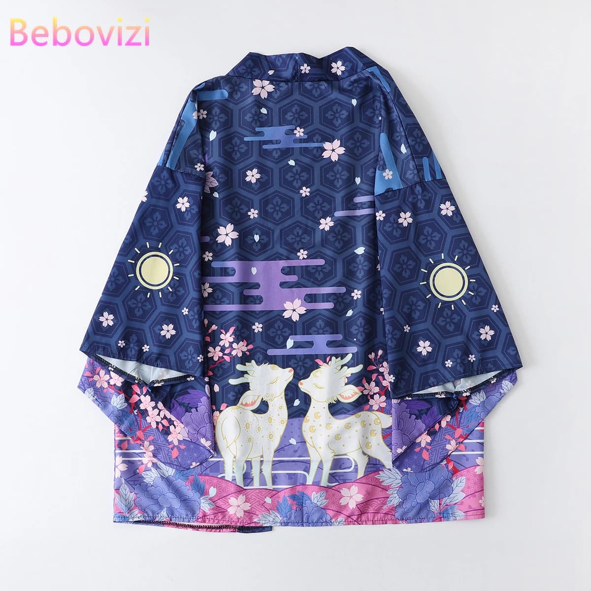 Cardigan d'été ample rose bleu imprimé élan, Streetwear japonais pour femmes et hommes, Harajuku Haori, Kimono Cosplay, chemisier, haut Yukata, nouvelle collection 2021
