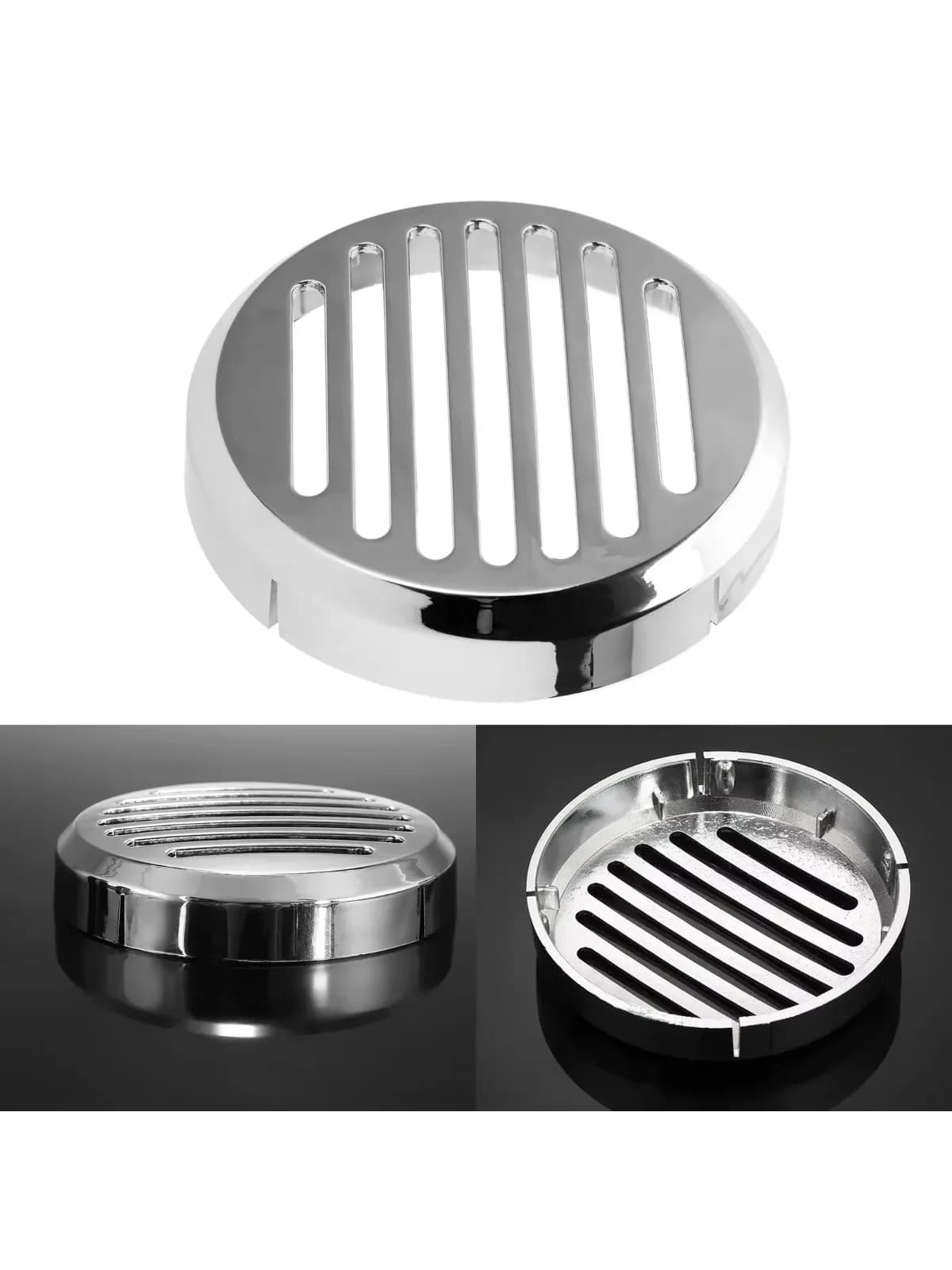 Couvercle de klaxon de voiture chromé pour moto, calandre ronde à fente, adapté pour Honda Shadow VT1100, 3.5, Vcruc1300C1800C, VT, VF750, 750/600mm, nouveau