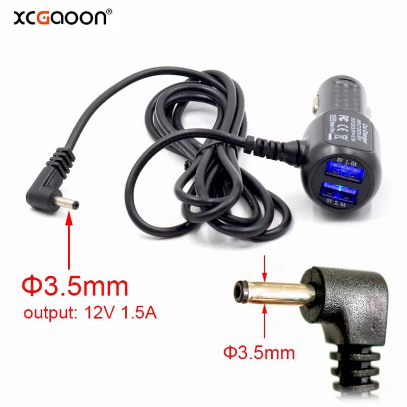 Adaptateur de chargeur de voiture USB double rapide 12V 1.5A 2.0A avec port de charge de 3,5 mm et 5V 3.5A pour détecteur de radar de voiture, caméra GPS, DVR