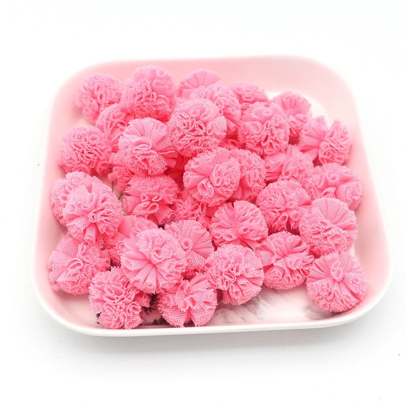 Lot de 50 à 100 pièces de boule de maille en dentelle de 2 Cm, pompons en peluche, matériel de bricolage, chaussures, chapeaux, bijoux, accessoires décoratifs, pendentif
