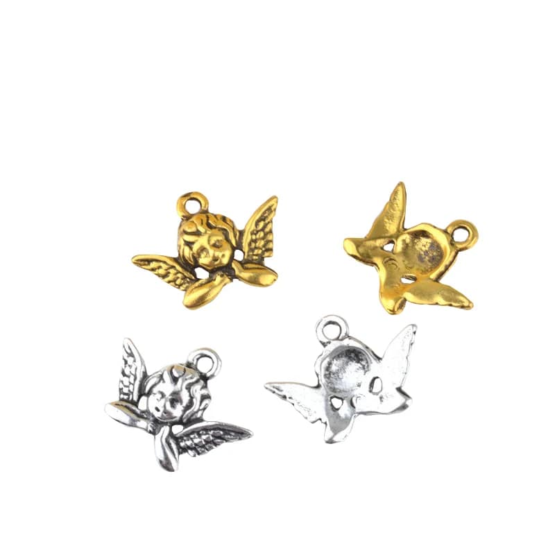 (3901)10 pièces 20x11MM Antique couleur or plaqué alliage de Zinc colliers pendentifs ange charmes bricolage résultats de bijoux faits à la main en gros
