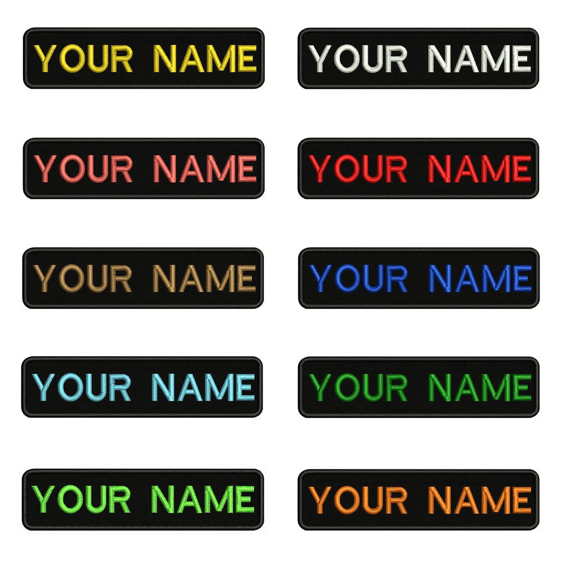 10X2.5cm broderie nom personnalisé texte Patch rayures Badge fer sur ou patchs BR-01A