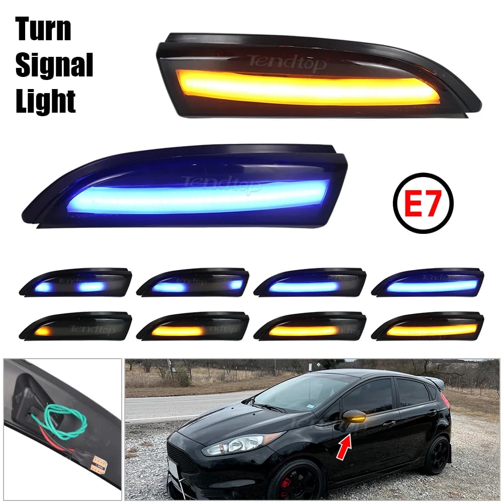 Pour Ford Fiesta MK6 b-max 2008-2017 LED clignotant dynamique clignotants miroirs lampe voiture réglage indicateur lumineux