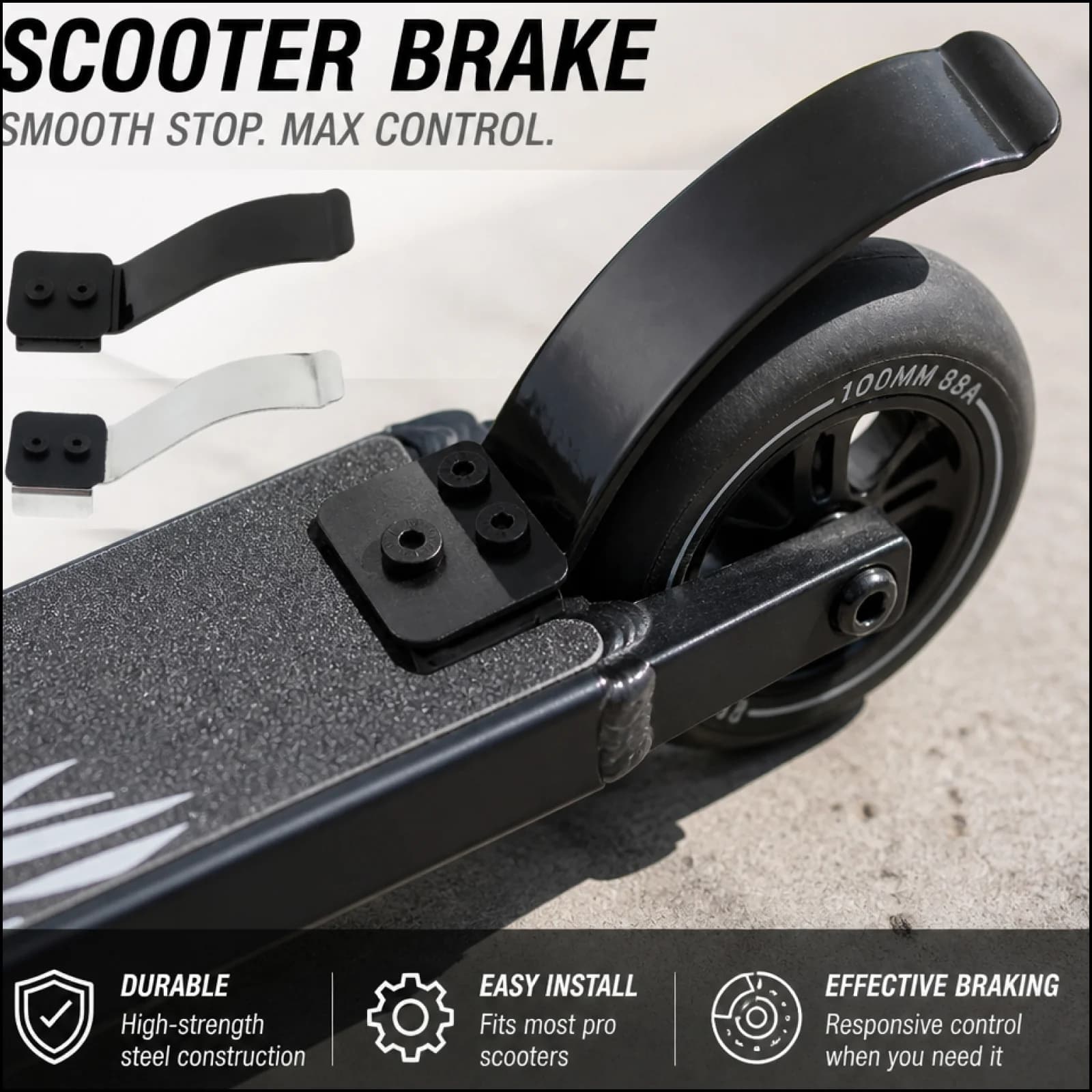 Frein flexible pour Scooter en acier inoxydable, 100mm/110mm, matériel pour hommes et femmes, accessoires de Sports de plein air 125x35mm