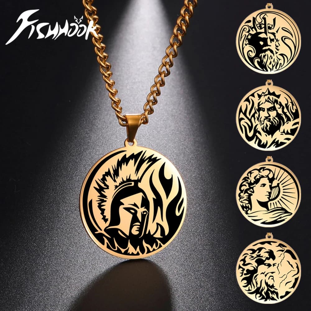 Mythologie grecque ARES collier HADES Athena APHRODITE dieu surnaturel pendentif chaîne en acier inoxydable cadeau pour hommes femme bijoux