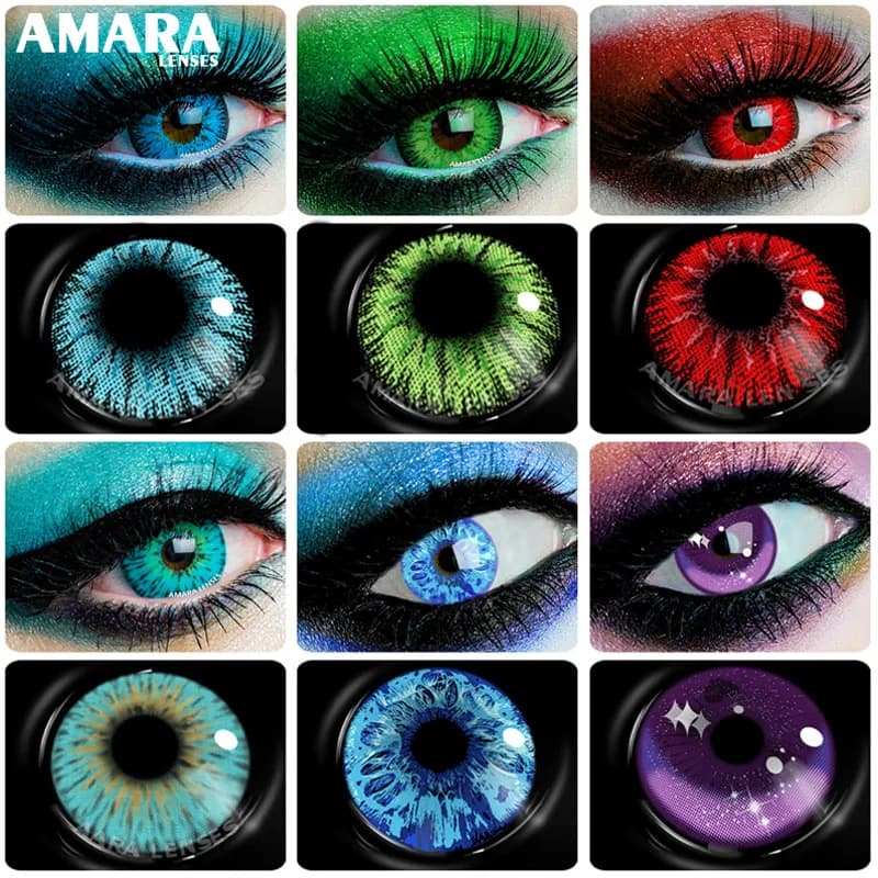 AMARA Lentilles de Contact, Maquillage Sharingan pour les Yeux de la Série AYY, Beauté, Cosmétique, Couleur, 2 Pièces