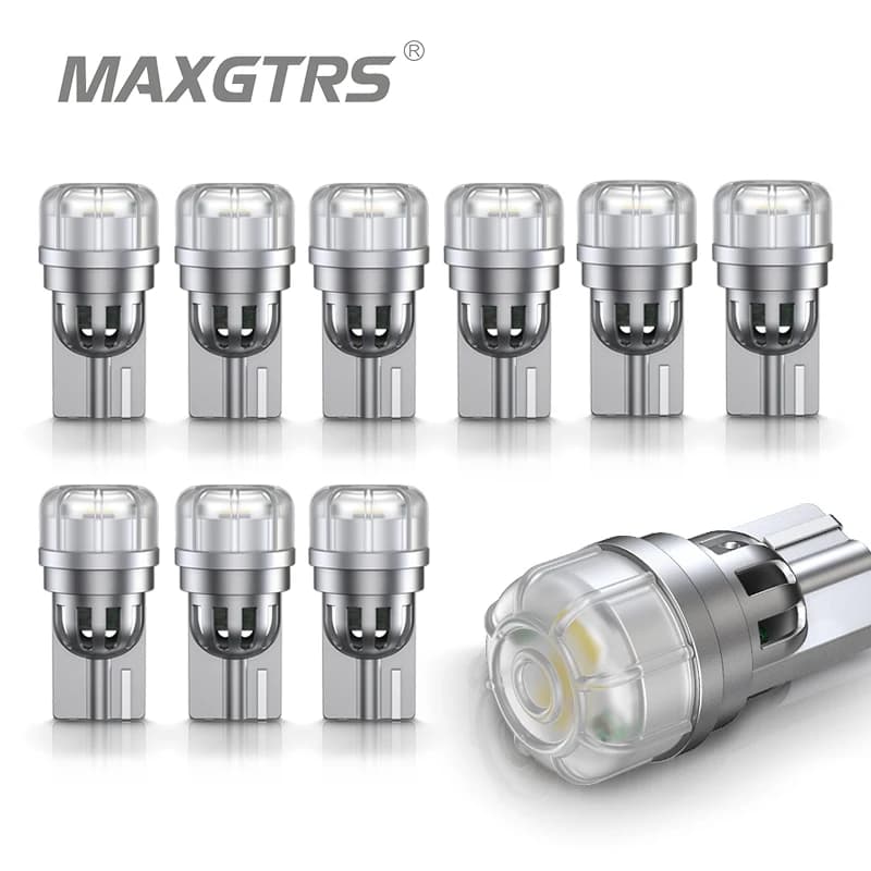 Ampoule Led 10x T10 194 168 w5w 3020 pour voiture, feux de dégagement DRL pour remplacement intérieur de plaque d'immatriculation, blanc, rouge, jaune