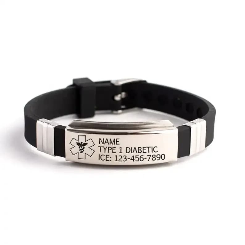 Bracelet médical personnalisé SACID pour hommes, femmes et enfants, bracelets d'allergie aux diabétiques d'urgence, bijoux ICE SOS