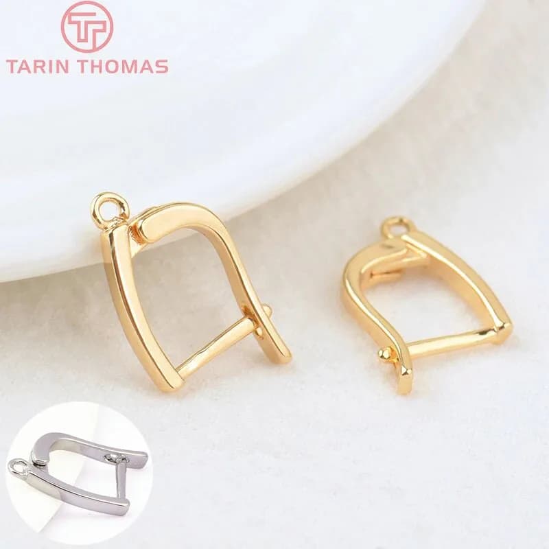 (2683) 6 pièces 16.5x12MM 24K couleur or laiton avec broches boucle d'oreille fermoir haute qualité bijoux à bricoler soi-même faisant des résultats accessoires