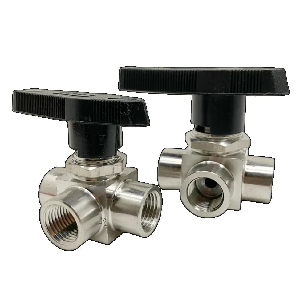 Vanne à bille horizontale G 1/8 "1/4" 3/8 "1/2" BSPP femelle, Port en T L, acier inoxydable 304, eau, gazole