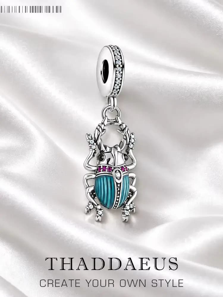Pendentif à breloque Bug Dangle pour hommes et femmes, bijoux en argent regardé 925, magie de la nature, haute qualité