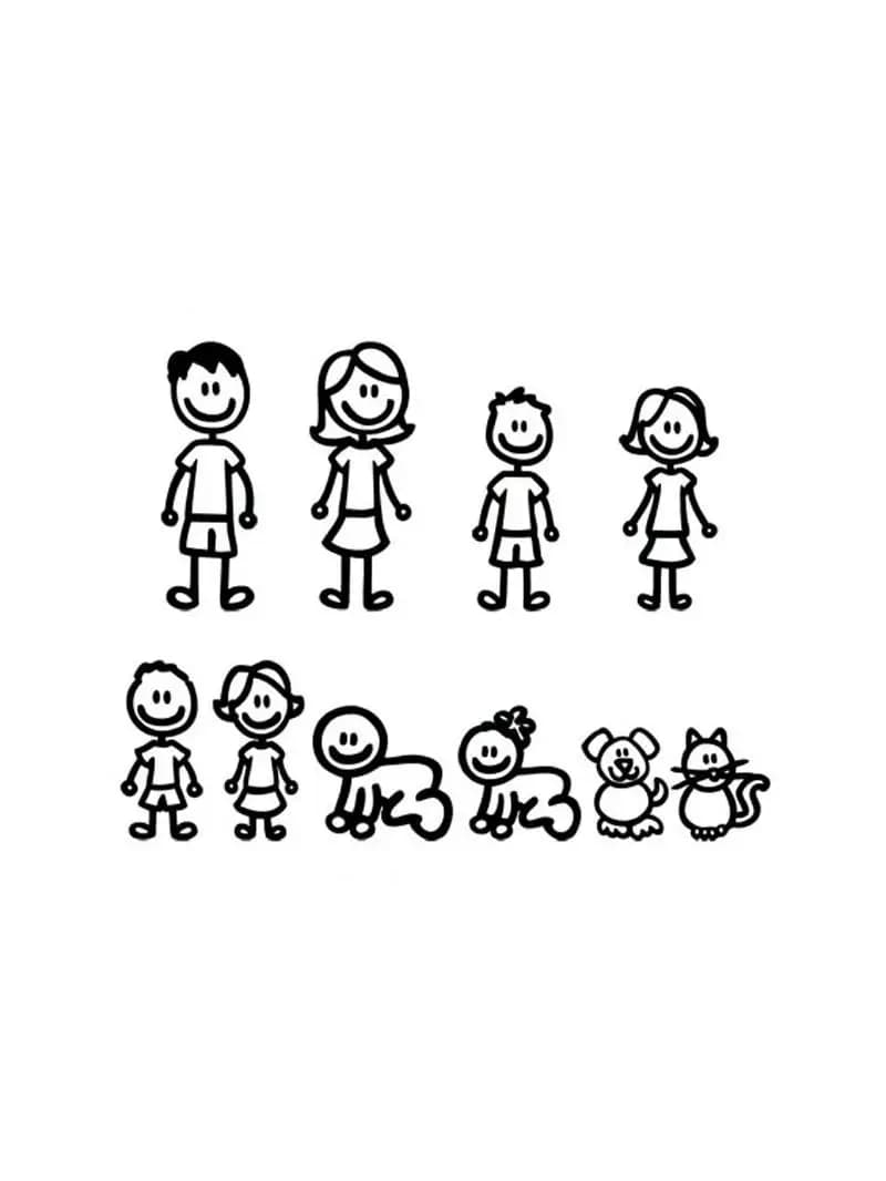 Autocollant de voiture en vinyle, 20cm x 20cm, couverture de la famille intéressante du corps de la mode, dessin animé, créativité, personnalité