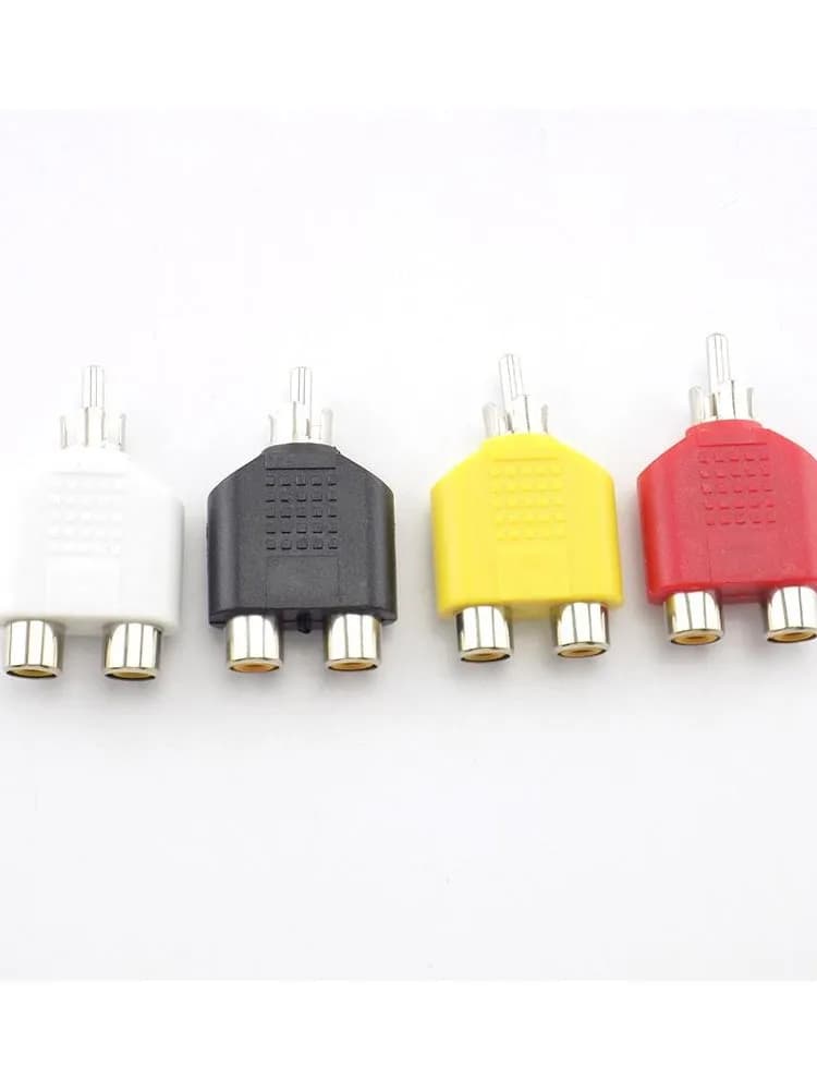 Connecteur RCA séparateur en Y, convertisseur de prise Audio-vidéo AV 1 mâle à 2 femelles, Kit adaptateur prise AV prise RCA vers Double câble 4 pièces/lot