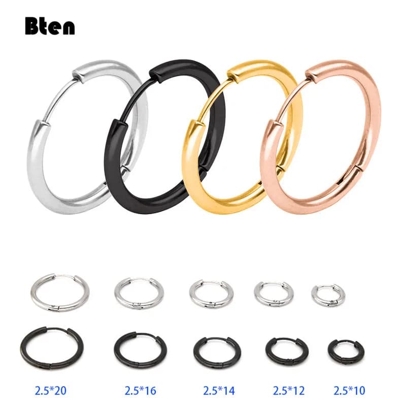 1 paire de petits cerceaux en acier inoxydable pour femmes/hommes, boucles d'oreilles, Piercing, Cartilage, Tragus, cercle Simple et fin, boucle d'oreille Anti-allergique
