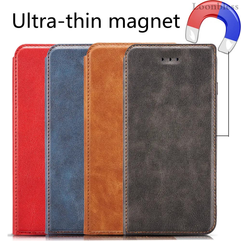 Étui en cuir à rabat magnétique ultra-mince pour Xiaomi Redmi 9C NDavid, coque de téléphone, peau arrière en poudre
