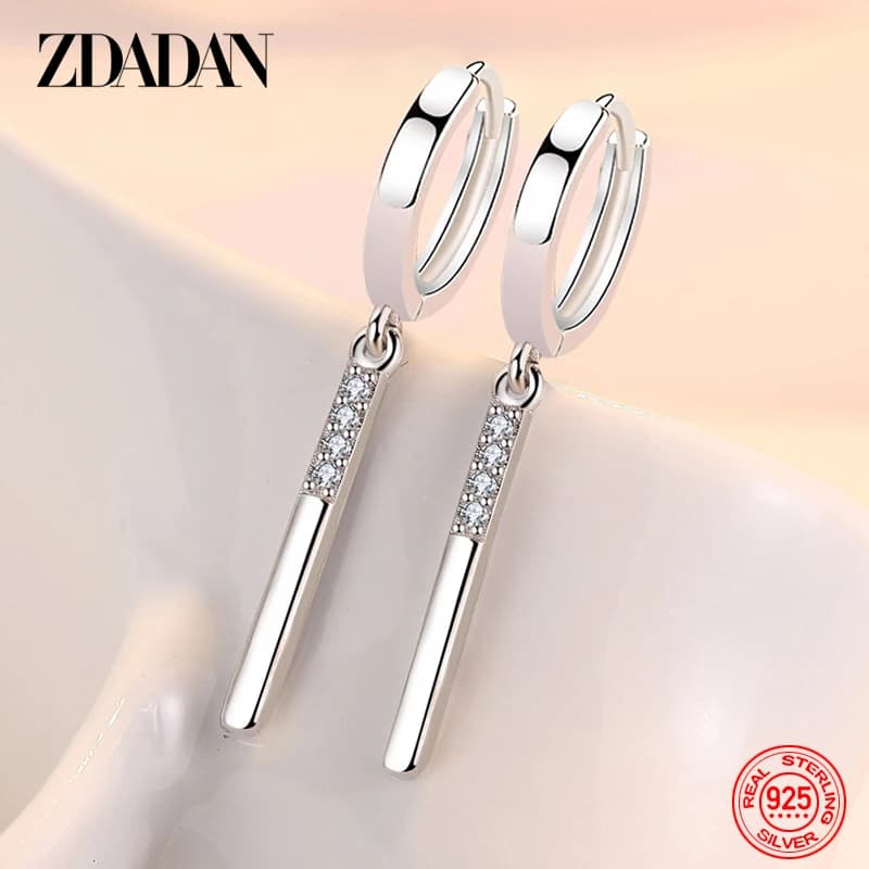 ZDADAN – boucles d'oreilles longues en argent Sterling 925 pour femmes, bijoux à la mode, cadeau de fête de mariage