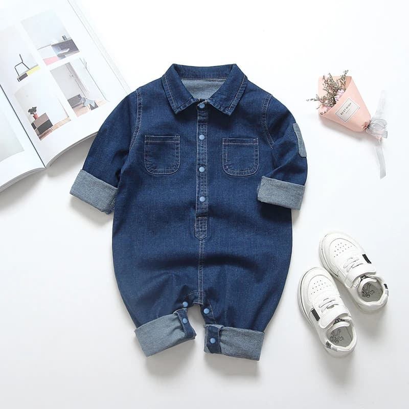 IENENS bébé barboteuses nouveau-né combinaisons vêtements Denim une pièce 0-18 mois garçon fille doux costumes enfants vêtements