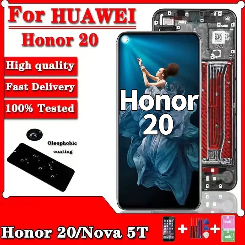 6.26 "nouveau pour Huawei Honor 20 LCD écran tactile Hébergements eur pour Huawei YAL-L21 YAL-L61A Nova 5T LCD pièces de rechange