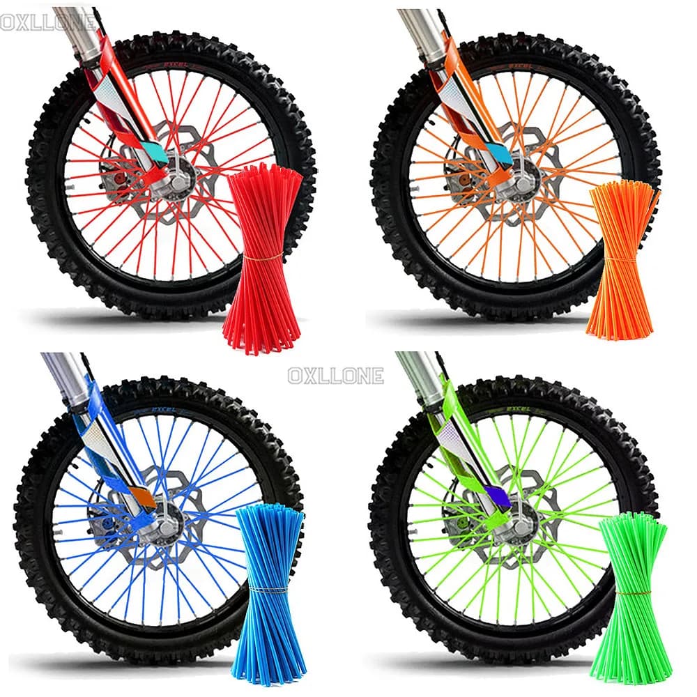 Motocross moto roue protecteur jantes peau couvre tuyau pour Kawasaki KX KLX KDX 65 85 100 125 150 250 450 F R S sac à dos D-TRACKER
