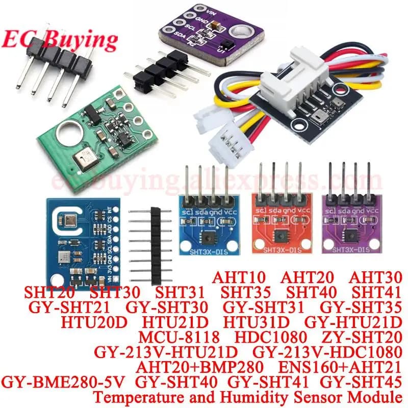 1-10 pièces SHT20 SHT30 SHT31 SHT35 SHT40 SHT41 AHT10 AHT20 BMP280 HTU20D GY HTU21D HTU31D HDC1080 8118 capteur de température e