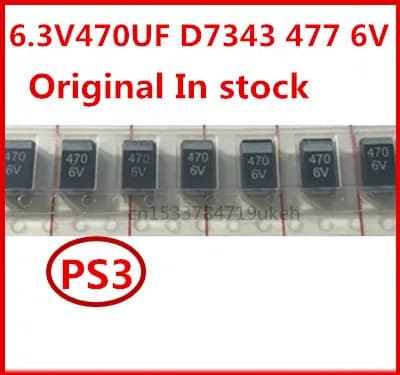 Condensateur au tantale d'origine 20 pièces/6.3V470UF 477 470UF 6V D7343 PS3 D