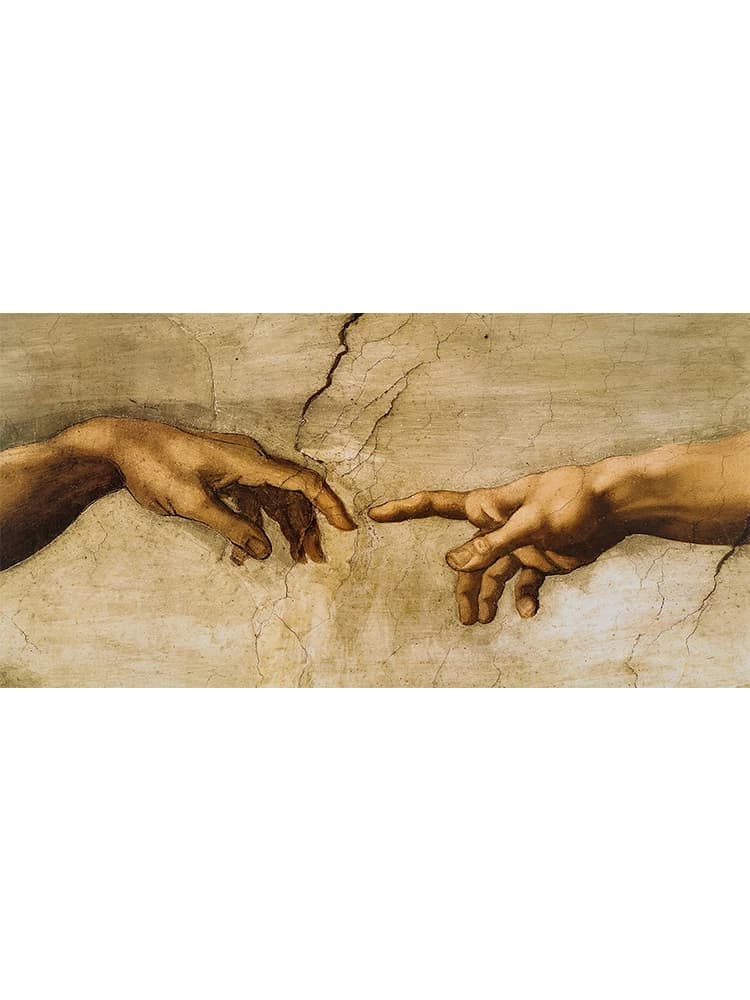 Toile d'art célèbre de la création d'adam de Michelangelo, peinture sur le mur, affiches et imprimés d'art, image main à main sans cadre