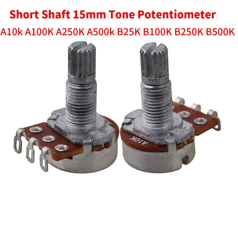 Potentiomètre JETone à arbre court pour salariés électrique, pot linéaire, A10K, A100K, A250K, A500K, B25K, B100K, B250K, B500K, 15mm, 10 pièces