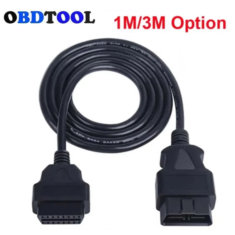 Câble d'extension de diagnostic OBD2, 16 broches mâle à 16 broches femelle, connecteur OBD pour voiture Diesel Gaslion 12V 24V, ELM327, 1m, 3m
