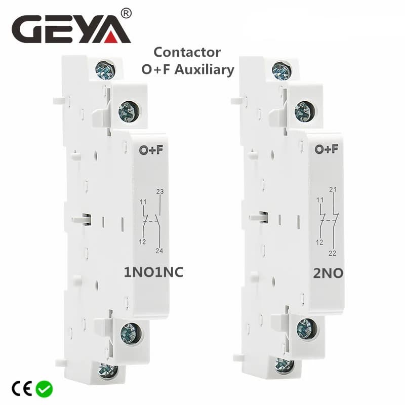 Contacteur auxiliaire GEYA O + F pour contacteur AC domestique GYHC 2NO ou 1NO1NC ou 2NC