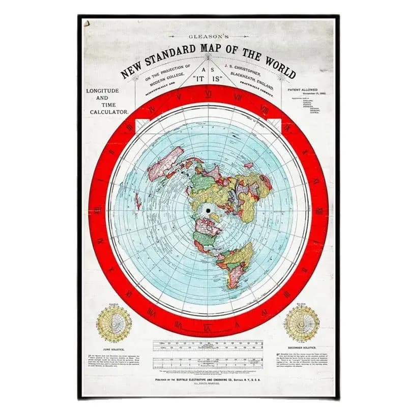 Affiche et imprimés de la terre plate, carte du monde du film, peinture moderne, images murales d'art pour salon, décor de Collection de maison, 1892