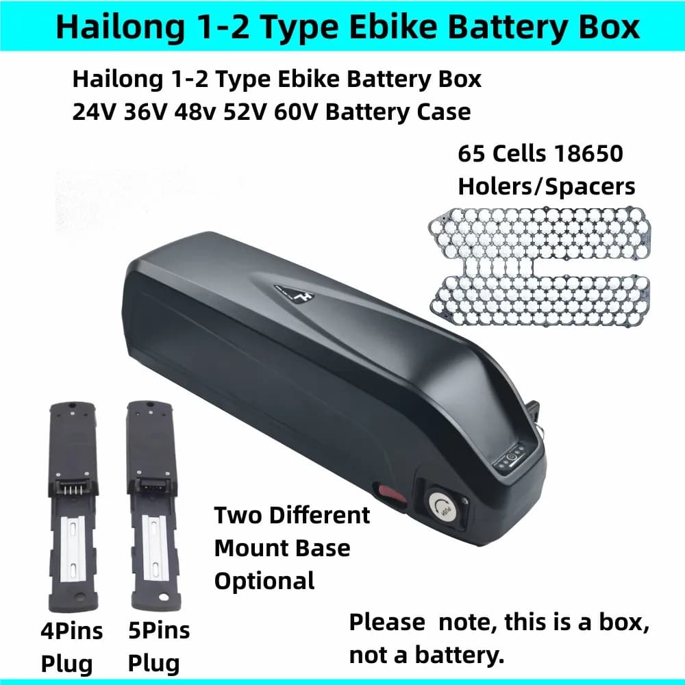 65 pièces, cellules 18650, boîtier de batterie pour vélo électrique Shanshan Big Hailong 1-2 avec USB, 36V 48V 52V 60V, boîtier de batterie pour vélo électrique Shark à monter sur le tube diagonal