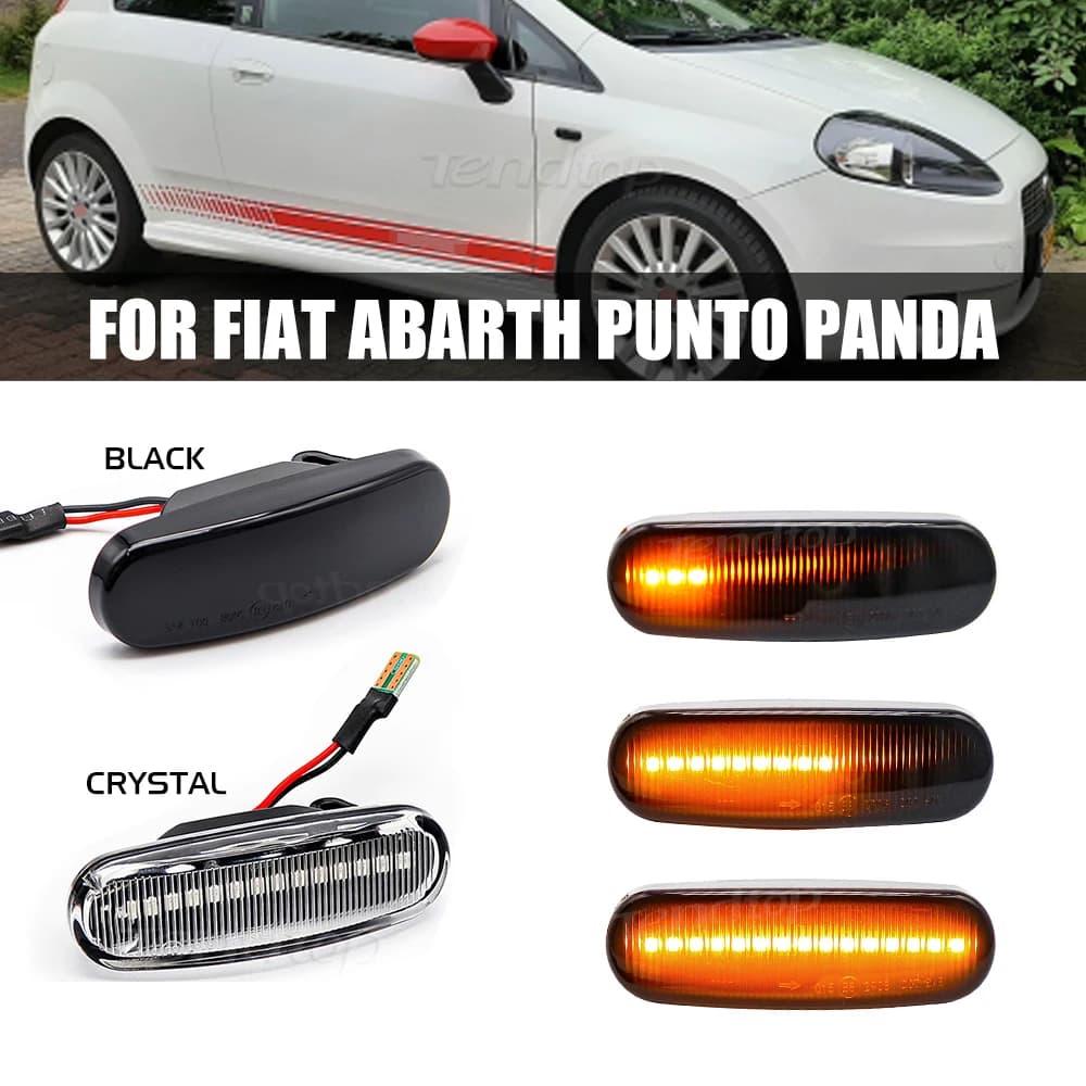 Feu de position latéral ambre dynamique LED pour voiture, clignotant, pour Fiat Panda Punto Evo Stilo Qubo Peugeot citroën Lancia Musa(350)