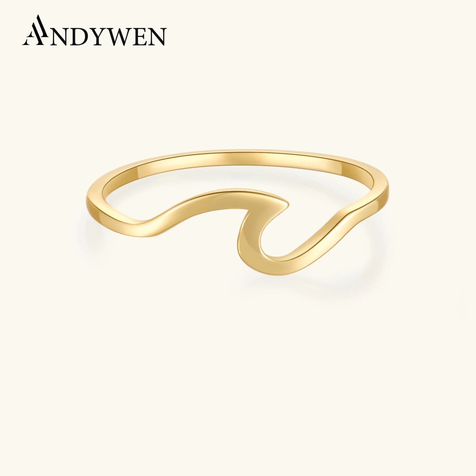 ANDYWEN 925 en argent Sterling plaine torsion Simple anneaux femmes de luxe minuscule mode bijoux fins 2021 femmes Valentiens bijoux cercle