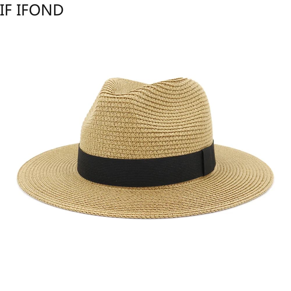 Grand Chapeau Panama d'Été 60CM pour Femmes et Hommes, Chapeau de Plage à Large Bord, Chapeau de Jazz Rafraîchissant, Chapeau de Soleil en Paille pour Femmes