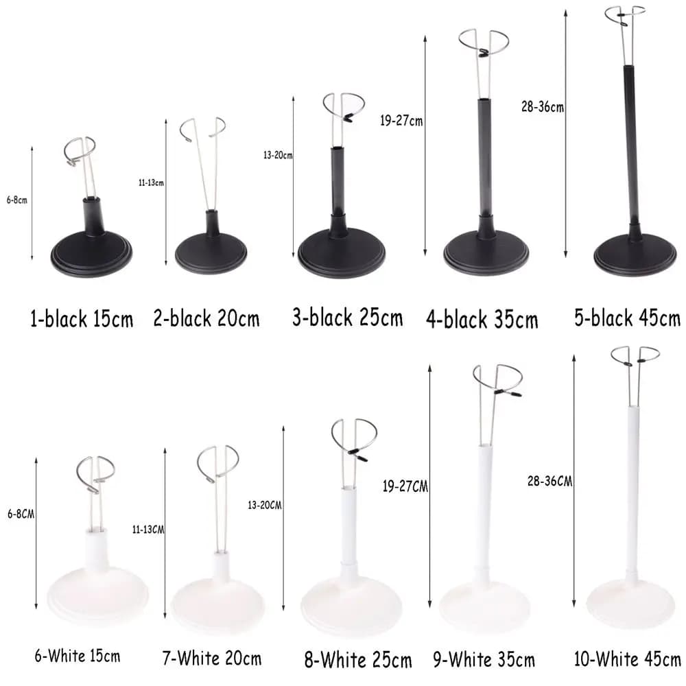 DUNIPuppet-Support de Poignet Réglable en Métal Blanc et Noir, Accessoire de Maison de Course, Présentoir de Jouet, Cadeau pour Enfant