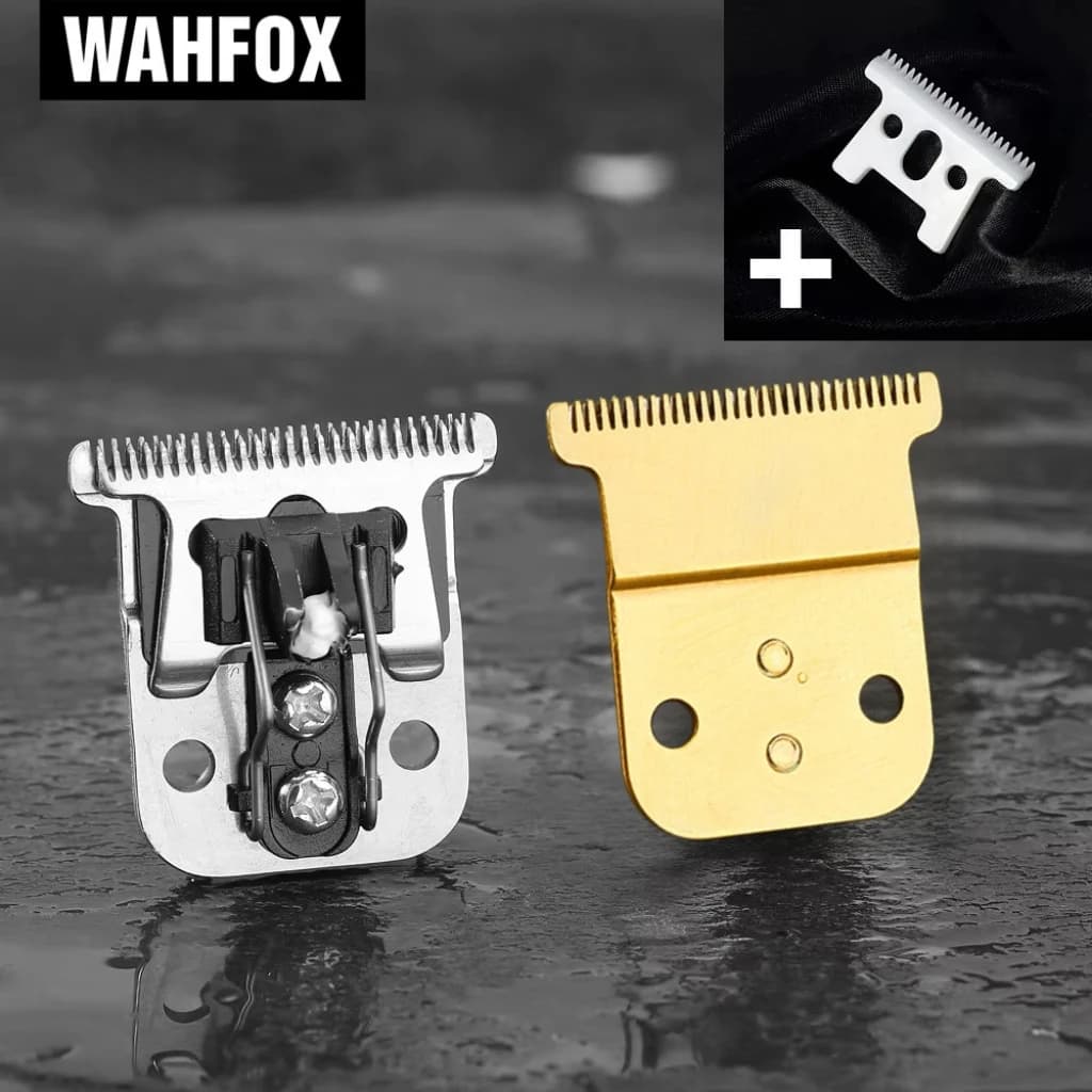WAHFOX-Jeu de lames de rechange en acier pour tondeuse à cheveux Andis D7 D8 SlimLine Pro Li, lame en céramique