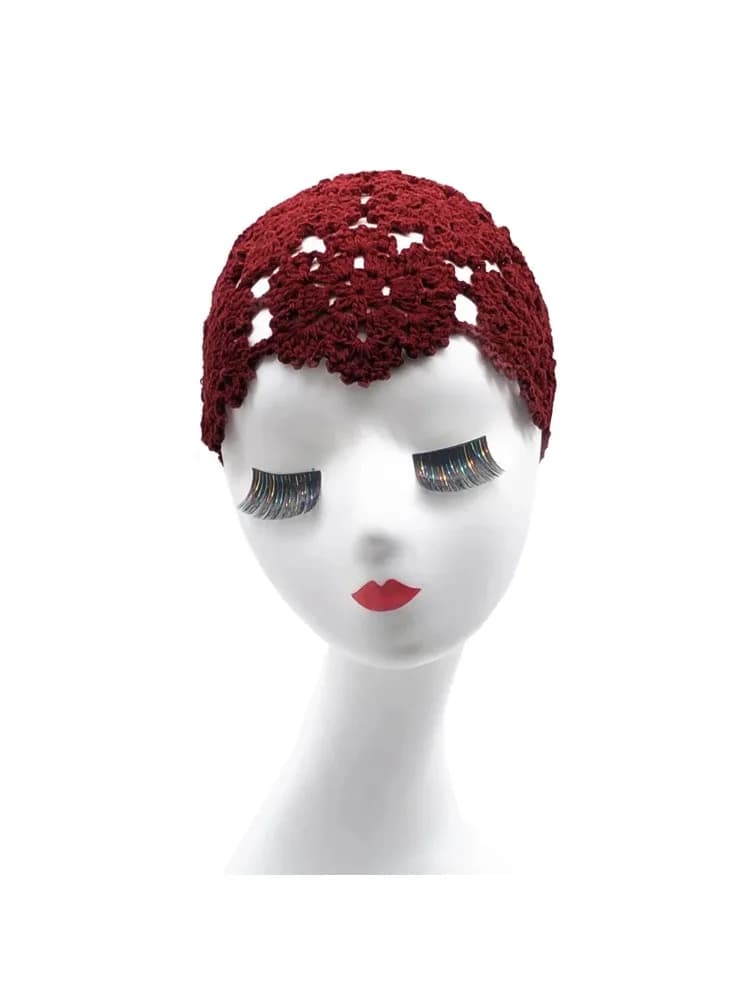 Chapeau tricoté fin et creux tissé à la main, fil de printemps et d'été, casquette Baotou en laine et cuir de Melon