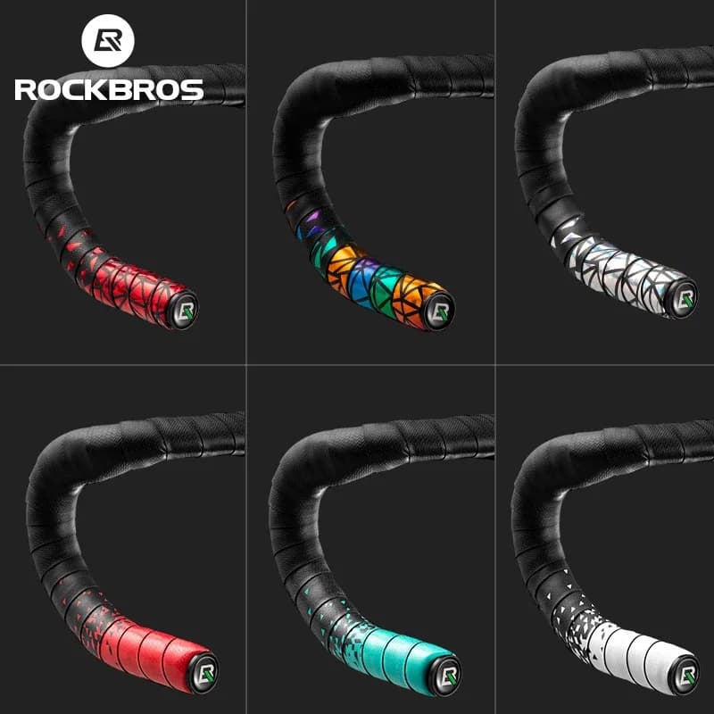 ROCKBROS-Sangle de guidon en PU pour vélo de route, ceinture coordonnante, amortissement, accessoires de cyclisme en liège