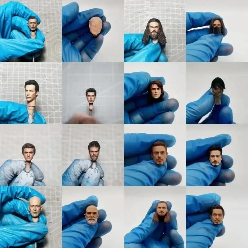 Tête sculptée à la main 1/12 Tom Pepper SHF Mafex, modèle de tête pour figurine d'action de 6 pouces