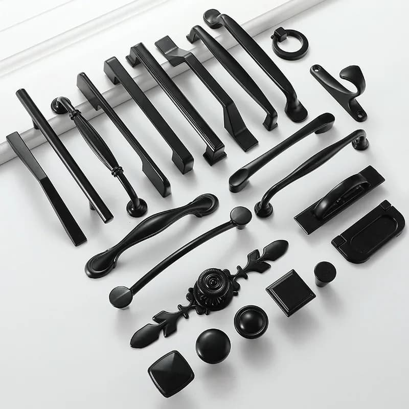 Poignées noires boutons d'armoire de meubles poignée de meubles poignées de cuisine boutons de tiroir poignées d'armoire poignées de placard boutons