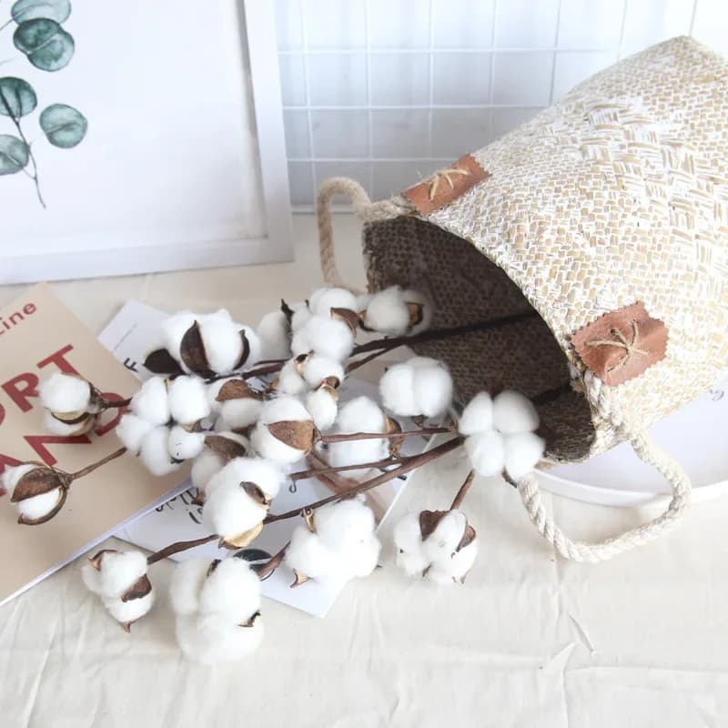 Branches de Fleurs Artificielles en Coton Naturel, 10 Têtes, 53cm, Décoration de Maison, Bricolage, pour Mariage, ixd'Anniversaire