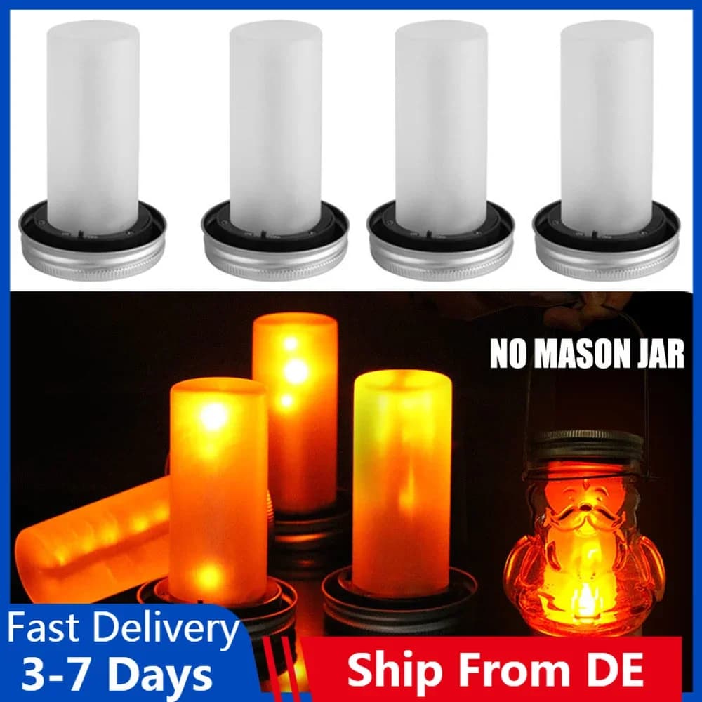 Solaire LED Mason Jar Lit Lumière Torche Flamme LED Chaud Extérieur Intérieur Décoratif De Noël Lampadaire Lanterne Jardin Bouteille Lumières