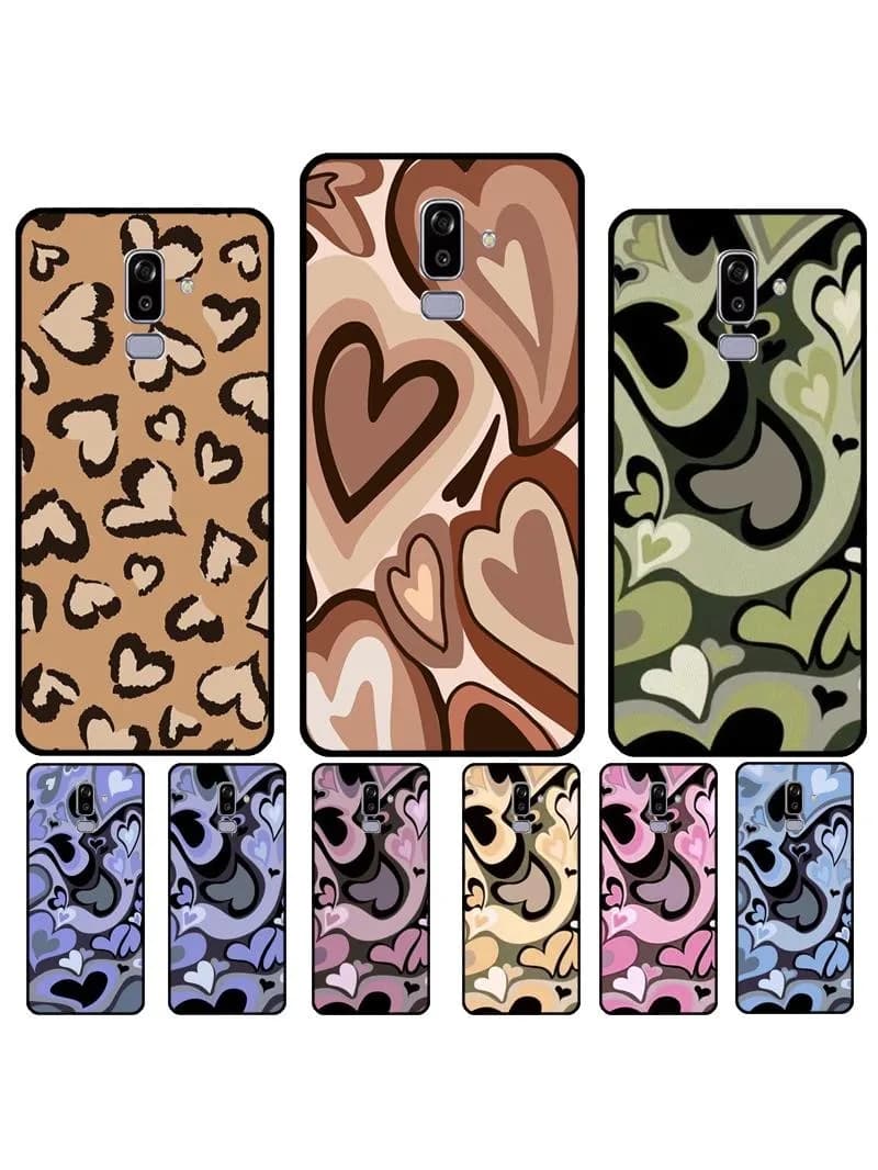 Coque de téléphone Samsung avec motif de cœur violet, étui esthétique, pour Galaxy J1 J3 J5 J7 A3 A5 2016 2017 A6 A8 J4 J6 Plus J8 A9 J2 Core 2018