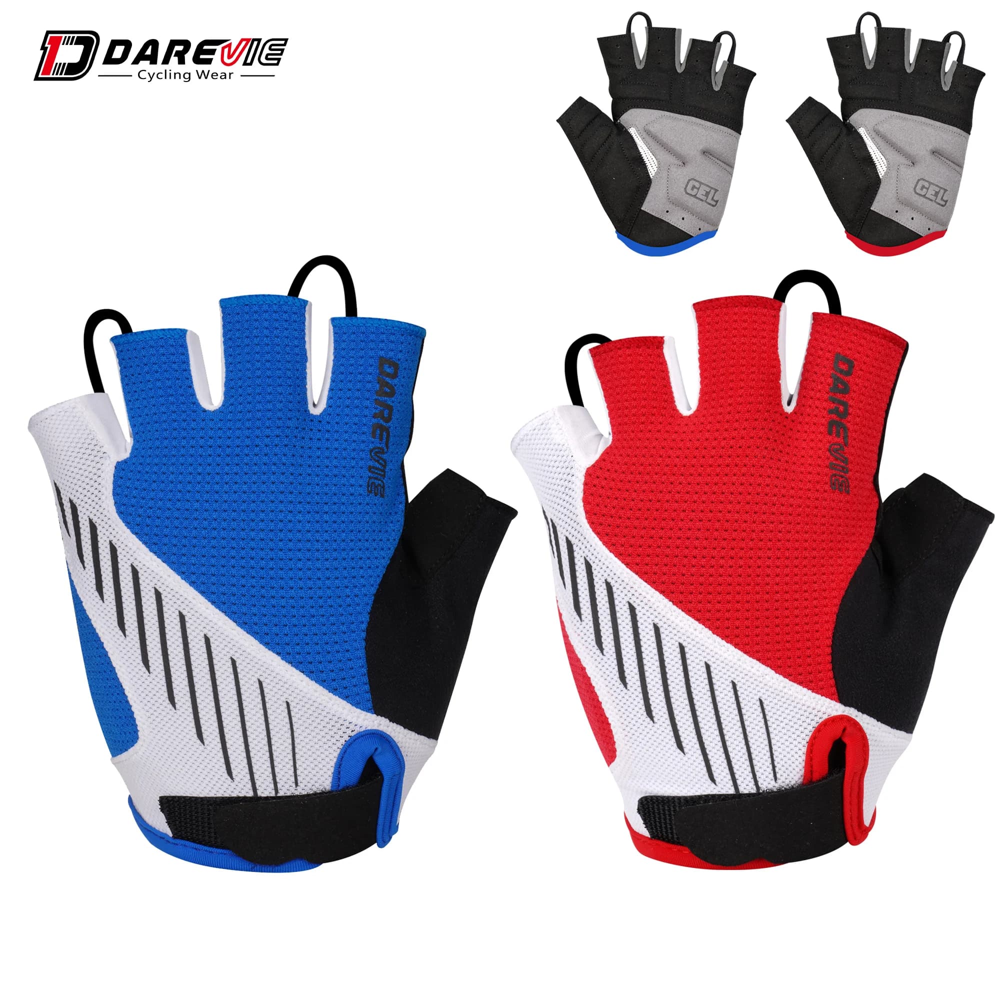DAREVIE vtt gants de cyclisme demi doigt Taiwan tissu Gel rembourré antichoc gants de cyclisme gants de vélo respirant séchage rapide frais