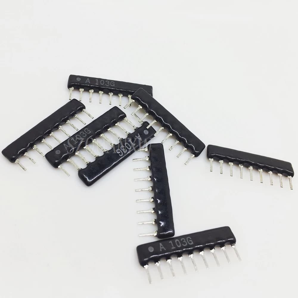 Réseau de résistances à 9 broches, 10 pièces, A103J A102J A472J 4.7K 1K 10K 2K 3K 6.8K 3.3K 2.2K 2.54 K MM Pin SIP-9