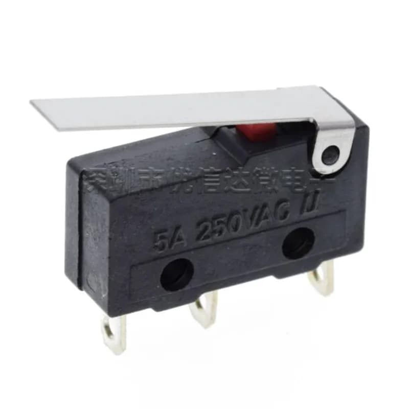 Interrupteur de fin de course à 3 broches, 100 pièces/lot, N/O/C, 5A, 250VAC, Mini-souris