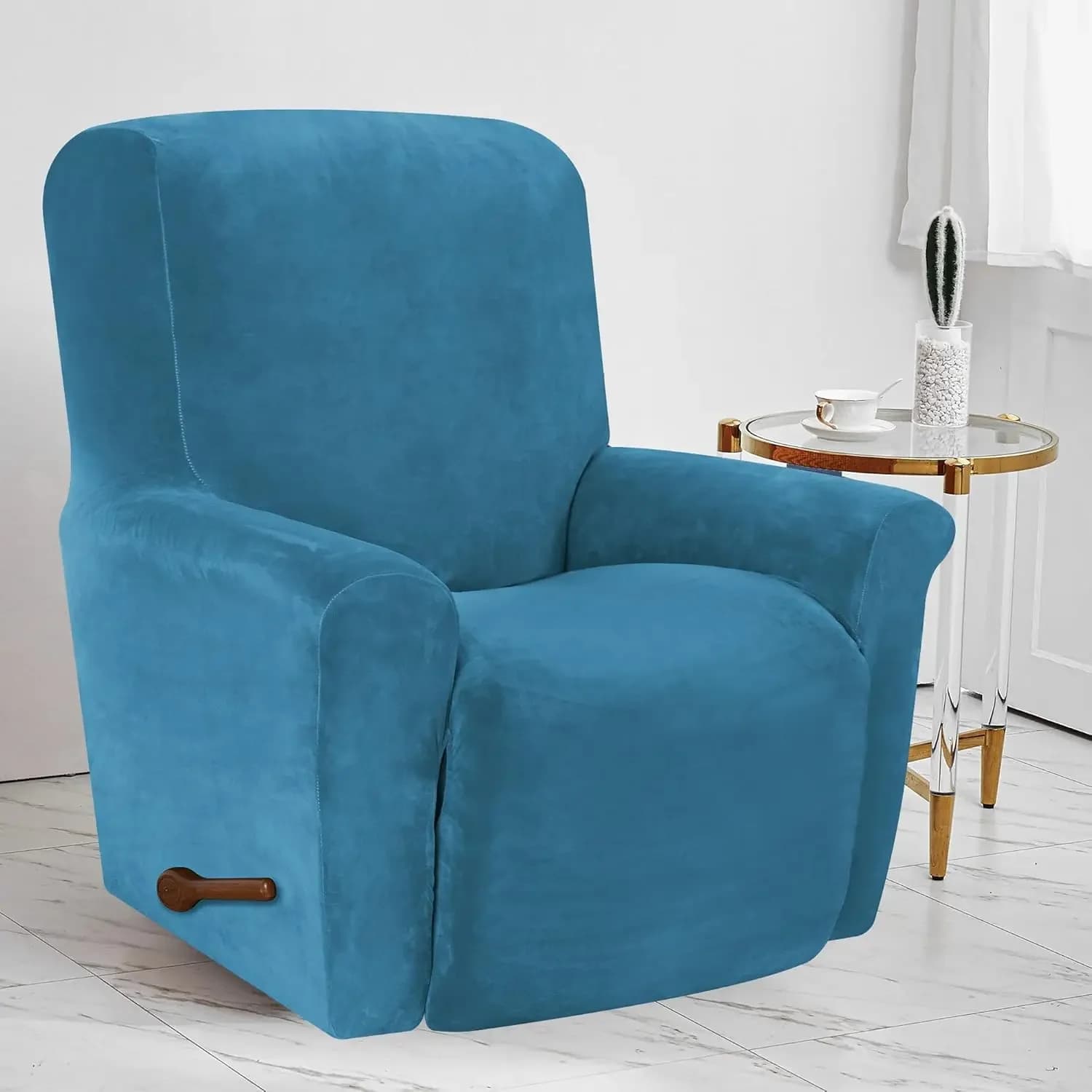 Housse de chaise inclinable imperméable Battilo housse de canapé paresseux en peluche élastique housses de chaise de Massage avec poche housse à carreaux extensible